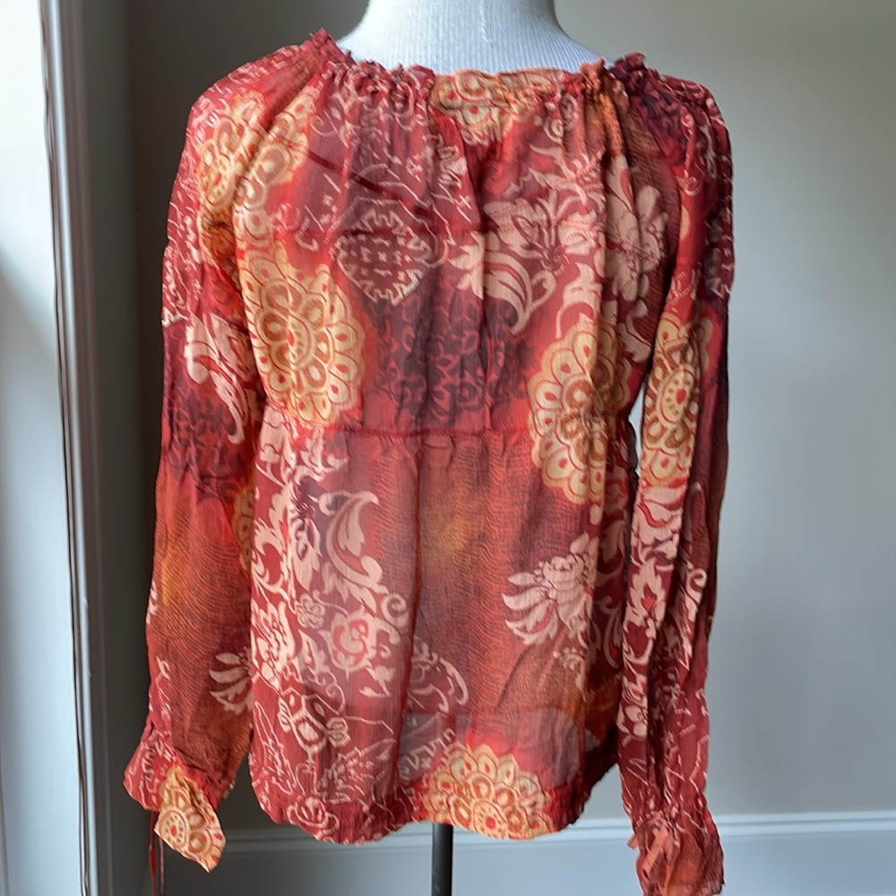 Special Pattern 100% Silk Blouse - image 2